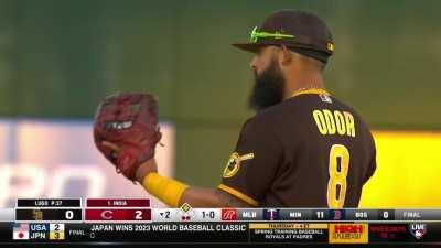 [Highlight] [Highlight] The Reds execute a double steal to go up 2-0 on the Padres.