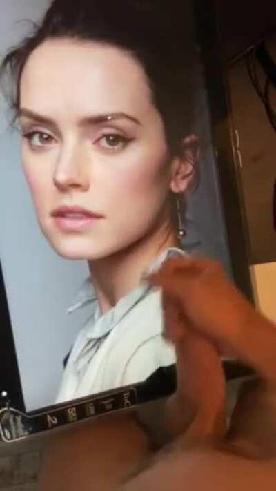 Daisy Ridley week - day 5 - cum tribute 5 - my bud jerkin his big hard cock, using his toy and huge cumshot - If u want 2 b fed celebs and porn and show off jerkin over them on a second screen - public or private sessions - add hertsgirls on k1k