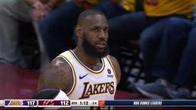 [Highlight] LeBron James gets a technical after hanging on the rim