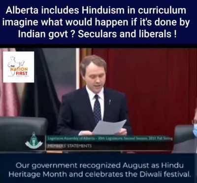 Alberta province of Canada included Hinduism in their curriculum