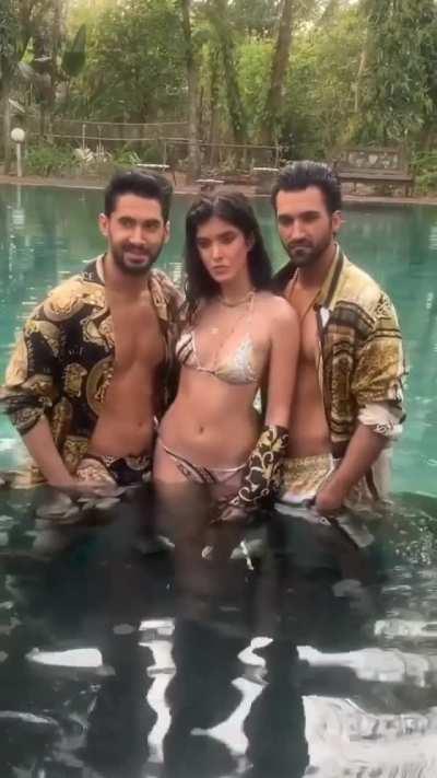 Bollywood's Newbie Neposlut Shanaya Kapoor just before checking whether she can take two cocks in her front and back hole or not. I believe this bitch can take two without problem and if not then practice makes a whore perfect
