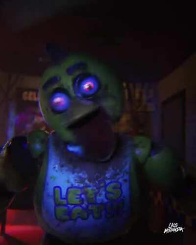 Chica Jumpscare. Looks better as a loop on IG, so I looped it a few times. All of the animation was done using a looping noise generator