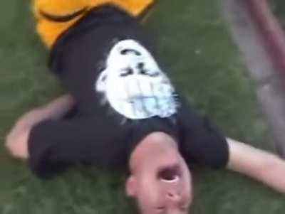 Backyard wrestlers jump off rooftop