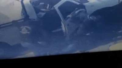 After an unsuccessful attempt to steal a driver’s car at gunpoint, thief is hit by another car and then by a bunch of people.