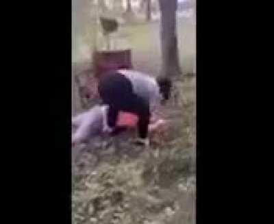 She beat his fat ass