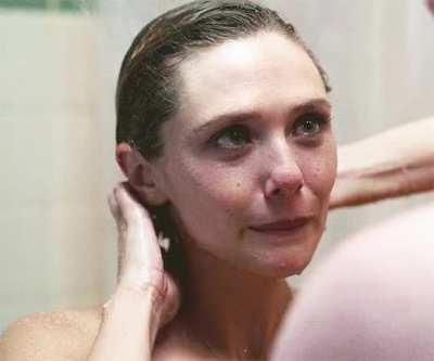 Mommy Lizzie Olsen when her son joins her in the shower