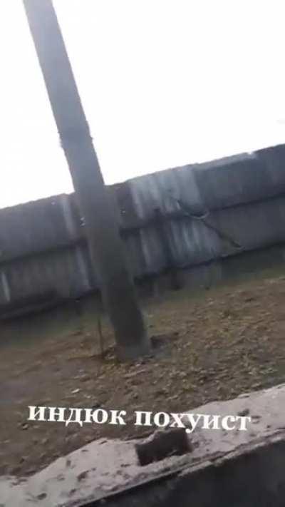 UA Soldier hunkering down from incoming RU artillery