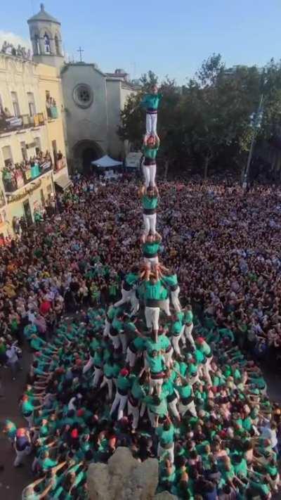 Trying to build the tallest human tower