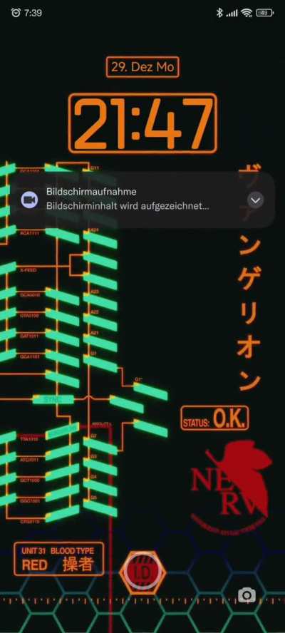 Custom NERV phone lockscreen