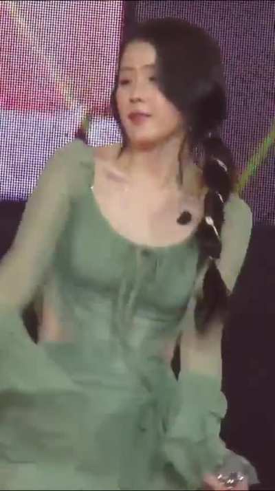 IU tour. Green dress.