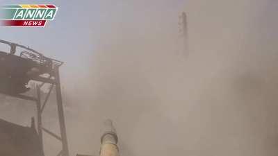 SAA armor takes shots at suspected Opposition positions in Jobar, Damascus - 2014