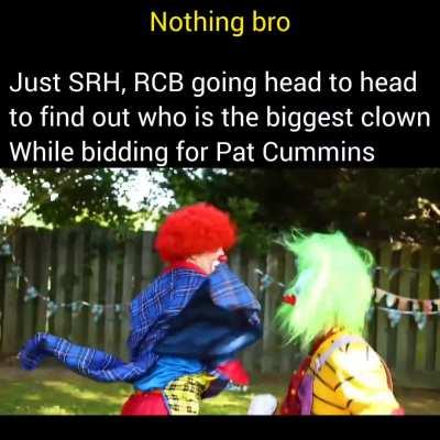 I don't get why RCB was going till 20cr. Dude, you got 23.25cr  what u gonna do with 3 cr if u indeed got pat for 20.25 cr.  Not sure who SRH gonna choose from Markram, Pat, Jansen, Phillips, Head, Klassen in the final 11