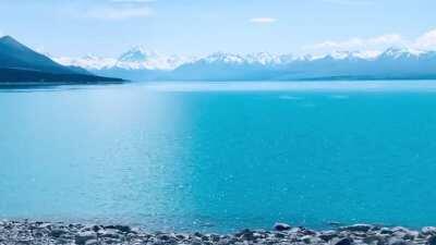 Lake Pukaki and Mt Cook yesterday in New Zealand
