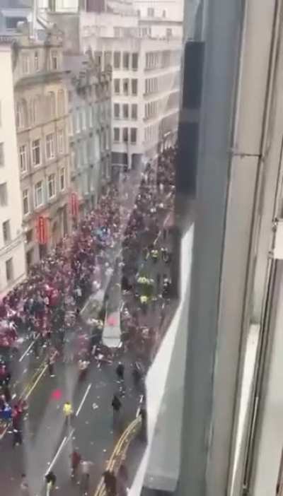 Car plows into crowd during Liverpool victory parade.