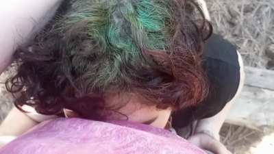 I love getting face fucked by my gf in the woods