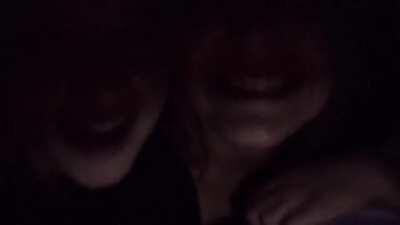 Two Girls Giving A Blowjob In A Movie Theater