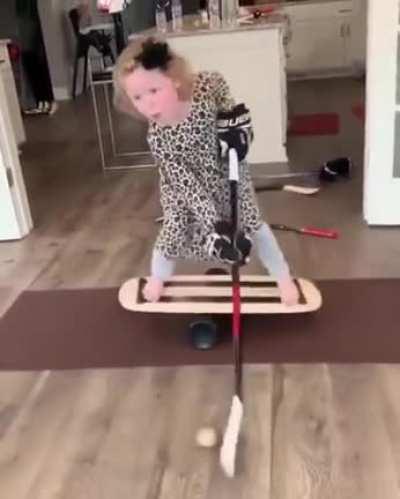 hockey training on an indo board
