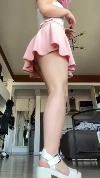 Shh i wont tell anyone if you want to take a peek under my skirt