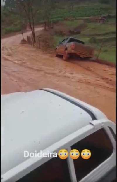 Too much speed on a muddy road.