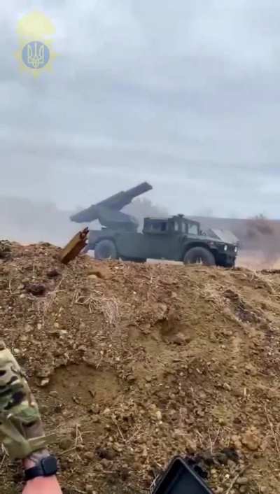 Ukrainian mobile MLRS of the National Guard targets Russian positions. May 2025