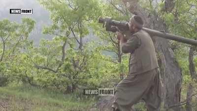 A Turkish military helicopter shot down the Kurds. Undated video