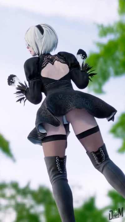 2B Shaking Her Butt (Fully Clothed) (DeniseM) [Nier Automata]