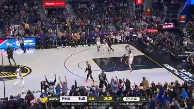 [Highlight] Steph with a step back and no look 3 on his brother-in-law!