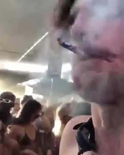 Videos you can smell. Guy at festival looks like he's about to pop a pneumothorax