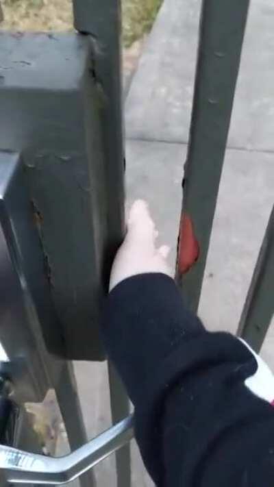 Maintenance put new locks and handles on the gates for security