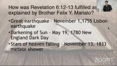 VIDEO: EX-INC MINISTER (J. DIZON) REVEALS FELIX MANALO COPIED THE INTERPRETATION OF REV. 6 (SIXTH SEAL) FROM ELLEN G. WHITE (SDA).