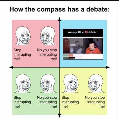 Real men don't interrupt each other