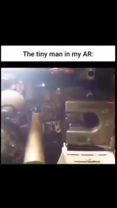 There is a tiny man in every gun. Video footage: