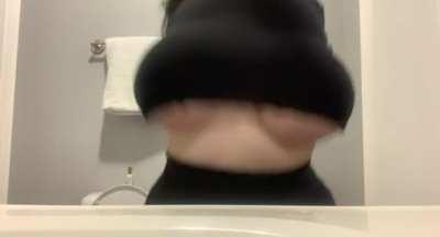 Bouncing my huge tits right out of my top OC