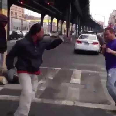 when you fighting a dude in GTA and you accidentally lock on to somebody else