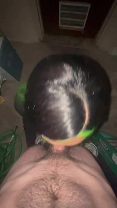 Had to suck his cock in the garage while his gf was asleep 