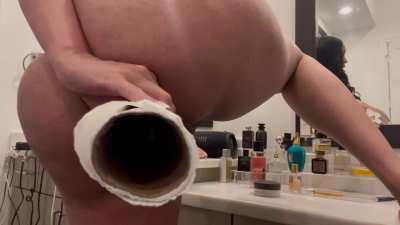 slow stroking your dick while I funnel a fart down your throat 