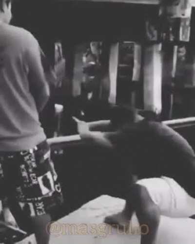 WCGW when you disturb a person taking the mickey...