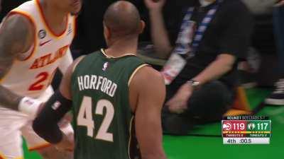 [Highlight] Boston fails to inbound the ball properly and then tatum misses the second time to keep the hawks alive