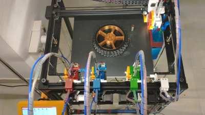 I swear everytime I try to record a timelapse of the SpongeBob Printer, the print fails, so here is just a single toolchange for now