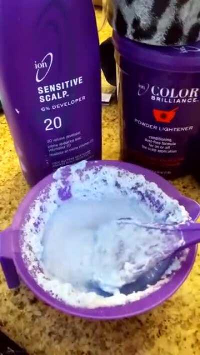 Hair bleach boils and melts the brush