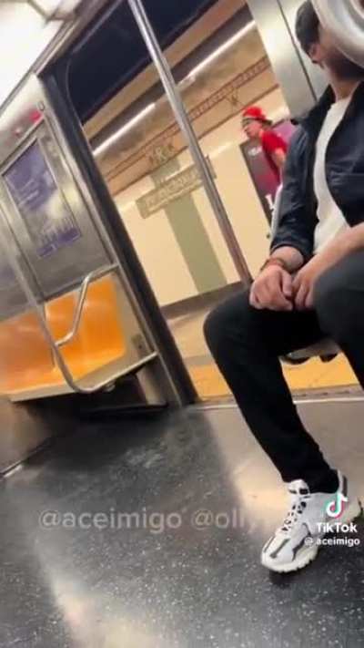 Entitled kid tries to hold up entire subway train.. Operator satisfyingly takes care of Biz.. 