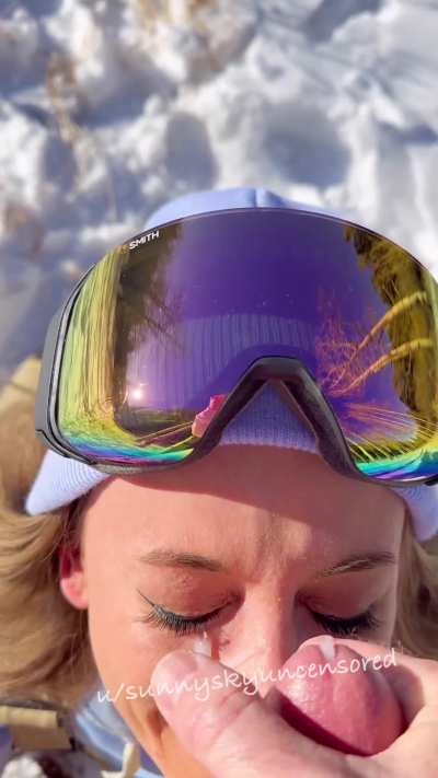 My favorite way to end a day of snowboarding