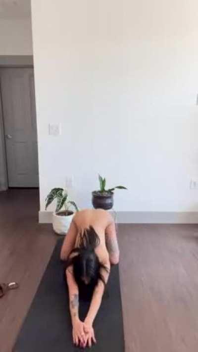 enjoying some nude yoga this morning [f]