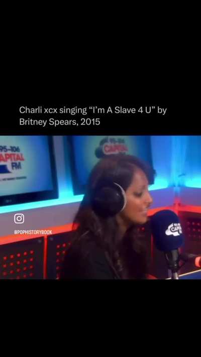 Charli xcx singing ‘I’m A Slave 4 U’ by Britney Spears in 2015