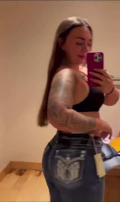 busting through the jeans