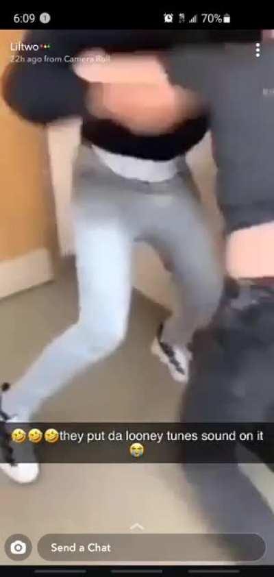 That nigga got beat so bad they put looney toon sounds over that shit