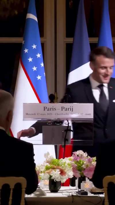 Macron assimilated in Uzbek W UZBEKISTAN!!!!!