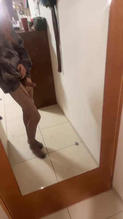 I get so horny when I’m in fishnets