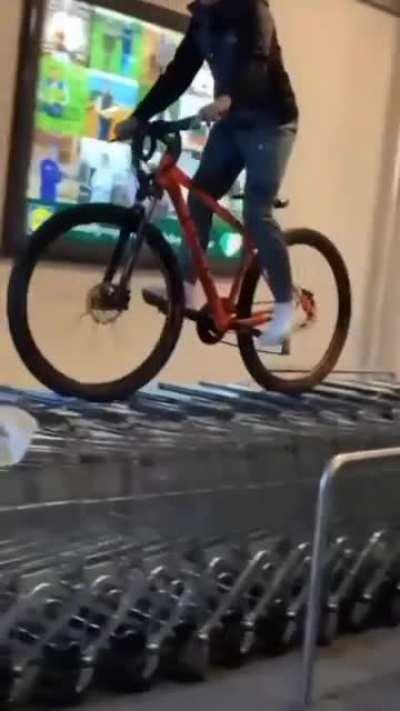Cycling across shopping carts