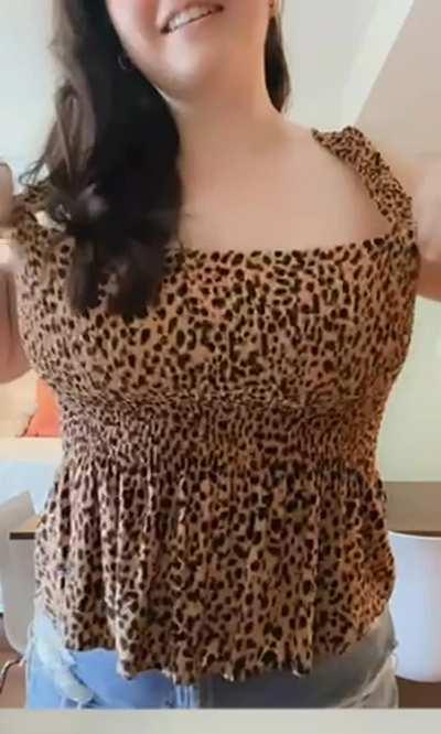 Nothing to see here, just a girl flashing her huge boobs.